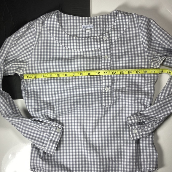Steven Alan Long Sleeve Gingham Top - Picture 3 of 6